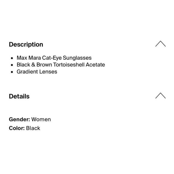 Max Mara Authentic Black Cat Eye Sunglasses